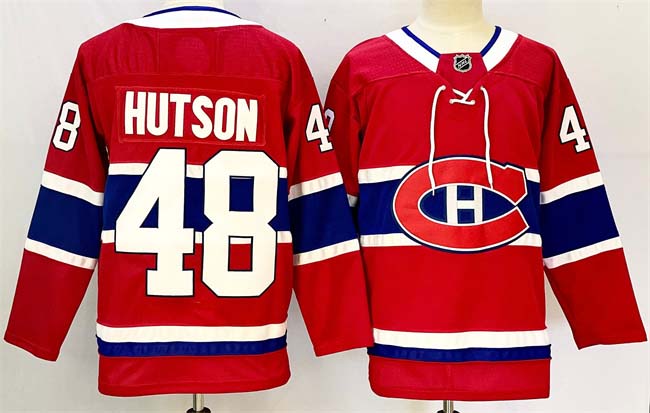 Personalized Men’s Montreal Canadiens #48 Lane Hutson Red 2024-25 Stitched Jersey