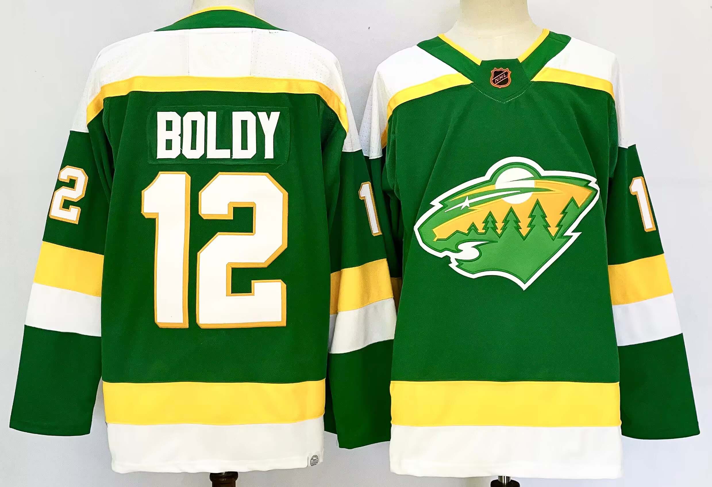 Personalized Men’s Minnesota Wild #12 Matt Boldy Green 2024-25 Alternate Stitched Hockey Jersey