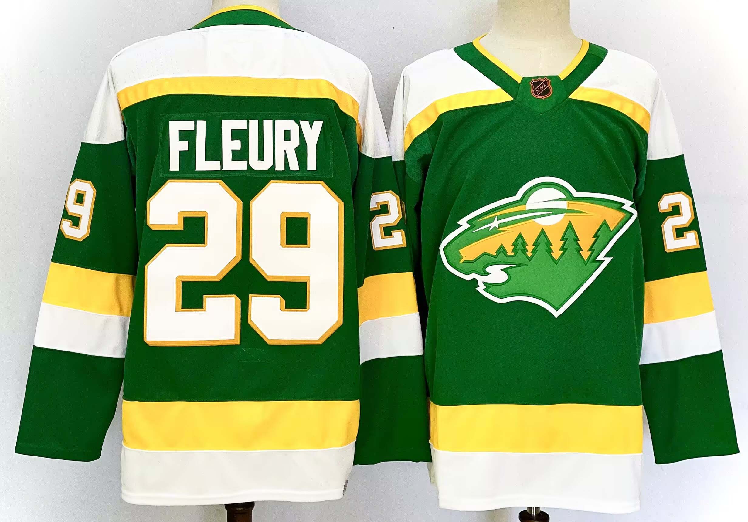 Personalized Men’s Minnesota Wild #29 Marc-Andre Fleury Green 2024-25 Alternate Stitched Hockey Jersey