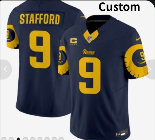 Personalized Custom Rams Navy Limited Jersey