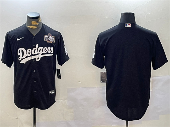 Personalized Men’s Los Angeles Dodgers Blank Black 2024 World Series Cool Base Stitched Baseball Jersey
