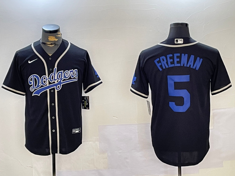 Personalized Men’s Los Angeles Dodgers #5 Freddie Freeman Black 2024 World Series Cool Base Stitched Baseball Jerseys