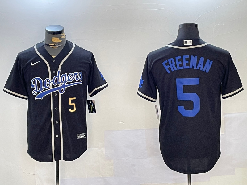 Personalized Men’s Los Angeles Dodgers #5 Freddie Freeman Black 2024 World Series Cool Base Stitched Baseball Jerseys