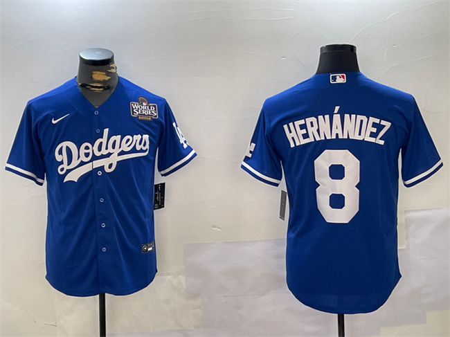 Personalized Men’s Los Angeles Dodgers #8 Enrique Hernandez Royal 2024 World Series Cool Base Stitched Baseball Jersey