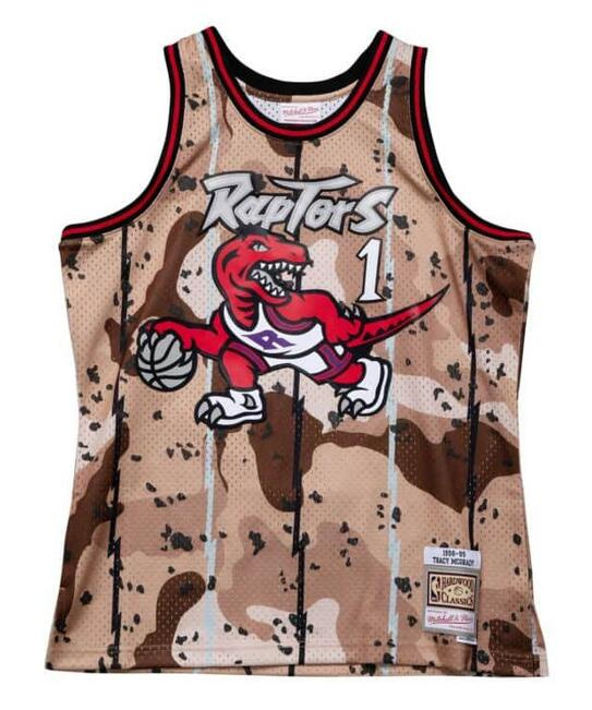 Personalized Men’s Toronto Raptors #1 Tracy McGrady Camo 1998 Mitchell & Ness Basketball Jersey