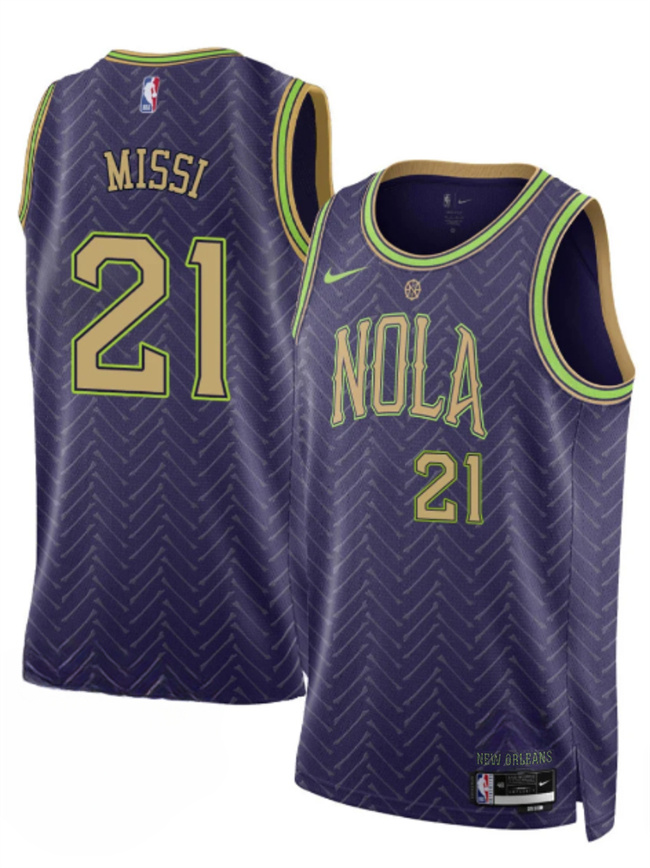 Personalized Men’s New Orleans Pelicans #21 Yves Missi Purple 2024-25 City Ediiton Stitched Basketball Jersey
