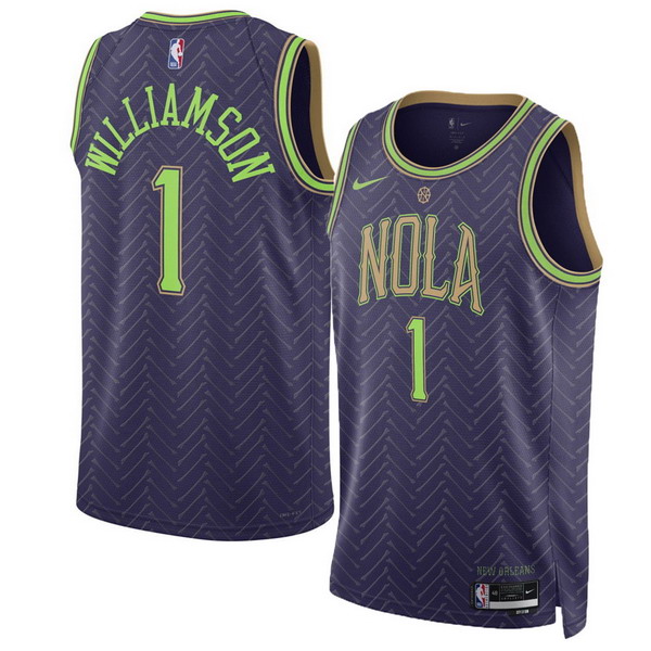 Personalized Men’s New Orleans Pelicans #1 Zion Williamson Purple 2024-25 City Ediiton Stitched Basketball Jersey