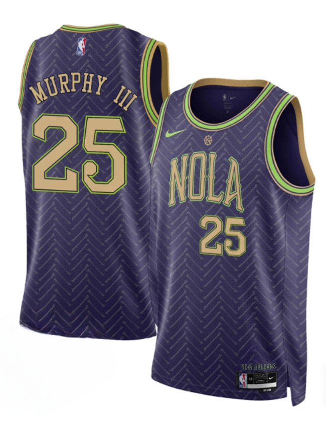 Personalized Men’s New Orleans Pelicans #25 Trey Murphy III Purple 2024-25 City Ediiton Stitched Basketball Jersey