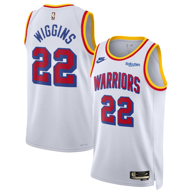 Personalized Men’s Golden State Warriors #22 Andrew Wiggins White 2024 25 Classic Edition Stitched Basketball Jersey