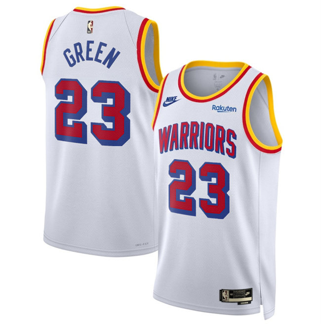Personalized Men’s Golden State Warriors #23 Draymond Green White 2024 25 Classic Edition Stitched Basketball Jersey