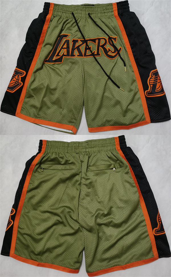Personalized Men’s Los Angeles Lakers Green Black Shorts (Run Small)