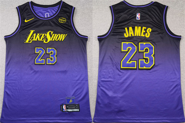 Personalized Men’s Los Angeles Lakers #23 LeBron James Purple 2024 Stitched Basketball Jersey