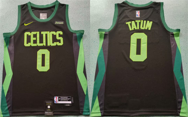 Personalized Men’s Boston Celtics #0 Jayson Tatum Black 2024-25 City Edition Statement Edition Stitched Basketball Jersey