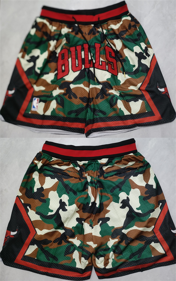 Personalized Men’s Chicago Bulls Camo Grey Shorts (Run Small)