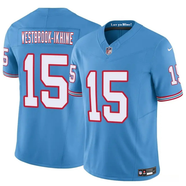 Personalized Men’s Tennessee Titans #15 Nick Westbrook-Ikhine Blue 2024 F.U.S.E. Throwback Limited Stitched Football Jersey