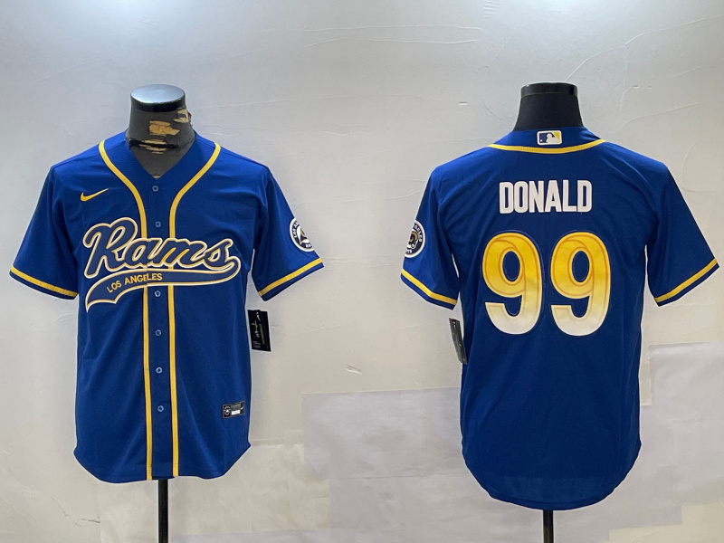 Personalized Men’s Los Angeles Rams #99 Royal Cool Base Stitched Baseball Jersey