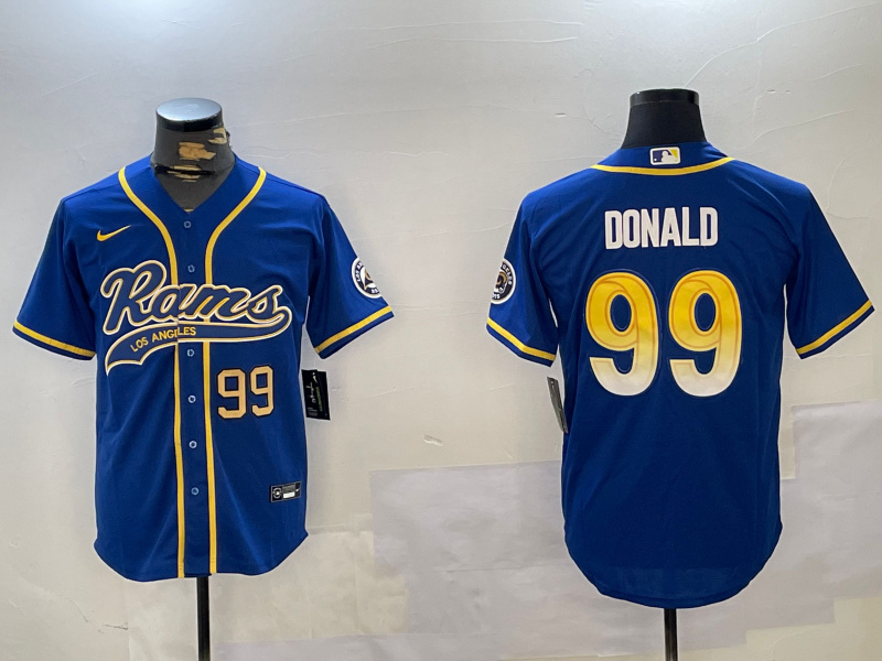 Personalized Men’s Los Angeles Rams #99 Royal Cool Base Stitched Baseball Jerseys