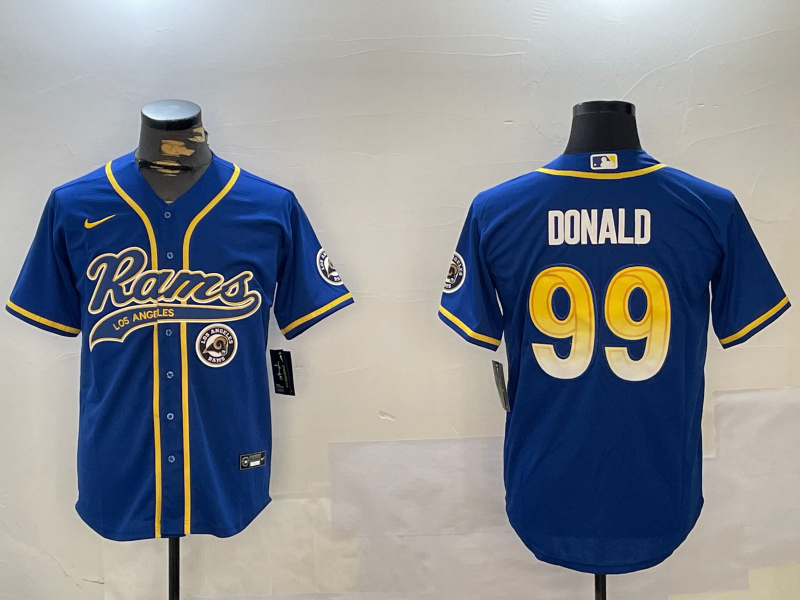 Personalized Men’s Los Angeles Rams #99 Royal Cool Base Stitched Baseball Jerseys