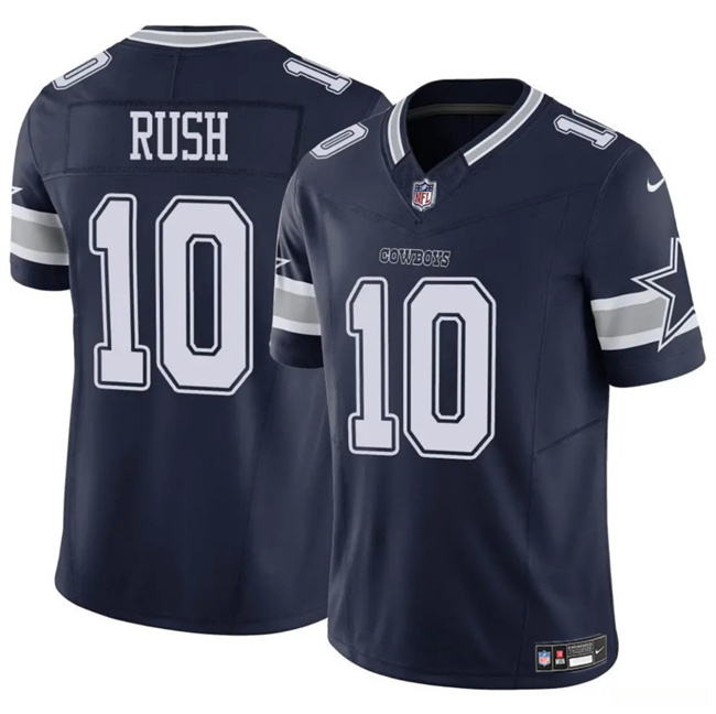 Personalized Men’s Dallas Cowboys #10 Cooper Rush Navy 2023 F.U.S.E Untouchable Limited Stitched Football Jersey