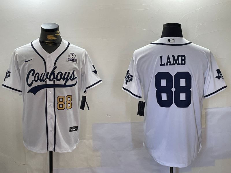 Personalized Men’s Dallas Cowboys #88 CeeDee Lamb White 2022 Olive Salute To Service Cool Base Stitched Baseball Jerseys