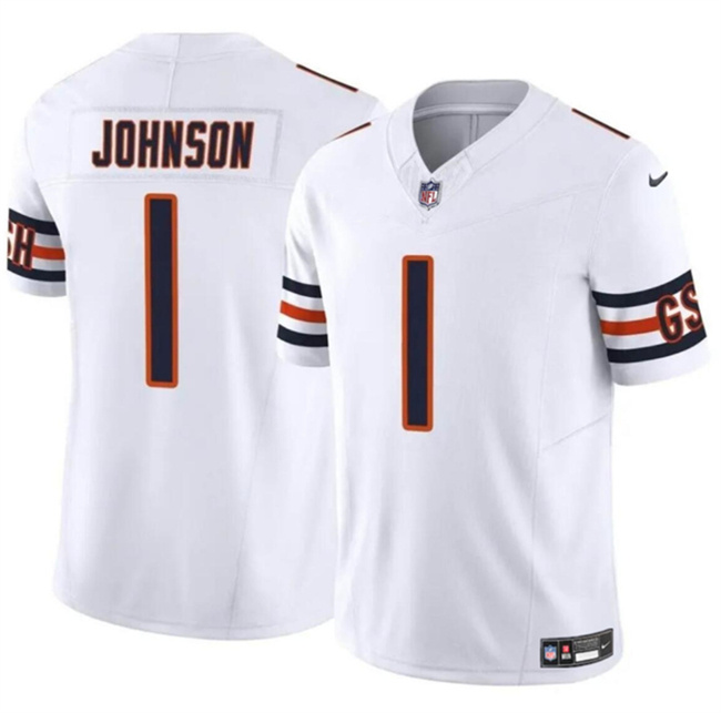 Personalized Men’s Chicago Bears #1 Jaylon Johnson White 2024 F.U.S.E. Stitched Football Jersey