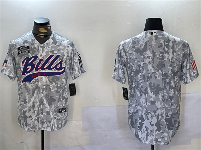 Personalized Men’s Buffalo Bills Blank 2024 Arctic Camo Salute To Service Stitched Baseball Jersey
