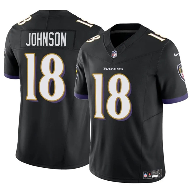 Personalized Men’s Baltimore Ravens #18 Diontae Johnson Black 2023 F.U.S.E Limited Football Jersey