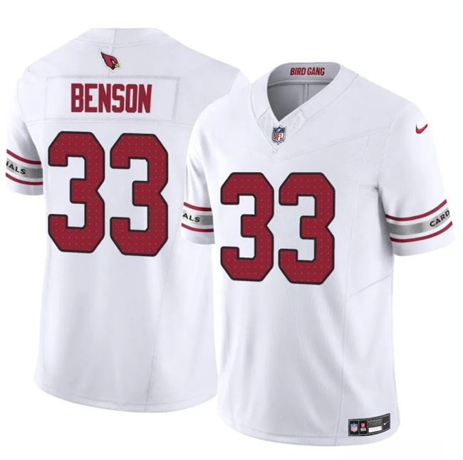 Personalized Men’s Arizona Cardinals #33 Trey Benson White 2024 F.U.S.E. Untouchable Limited Stitched Jersey