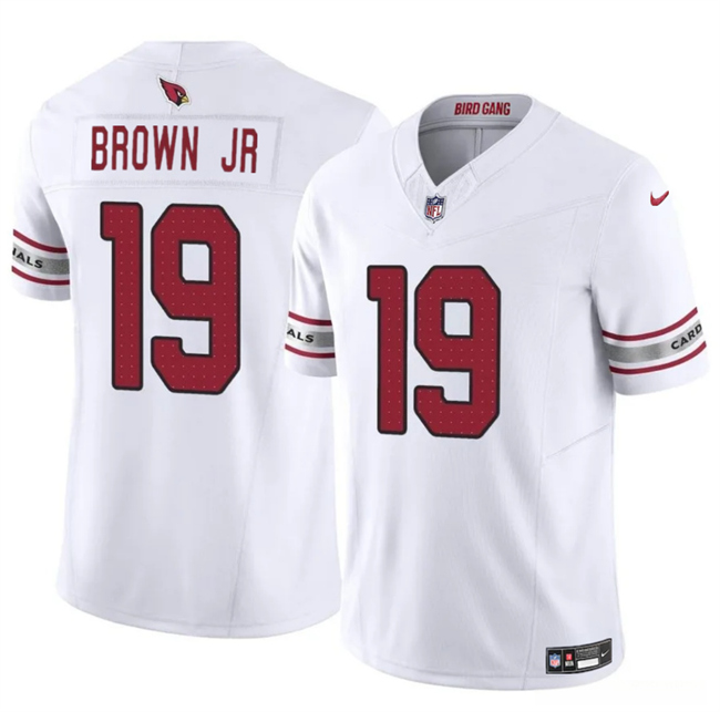 Personalized Men’s Arizona Cardinals #19 Anthony Brown JR White 2024 F.U.S.E. Untouchable Limited Stitched Jersey
