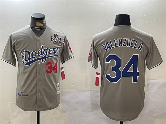 Personalized Men’s Los Angeles Dodgers #34 Toro Valenzuela Grey 2024 World Series 1981 Cooperstown Stitched Baseball Jersey