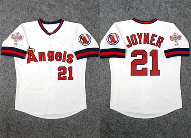 Personalized Men’s Los Angeles Angels #21 Wally Joyner White 1989 All Star Stitched Home Jersey