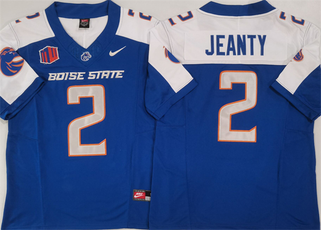 Personalized Men’s Boise State Broncos #2 Ashton Jeanty Blue White 2024 F.U.S.E. Limited Stitched Football Jersey