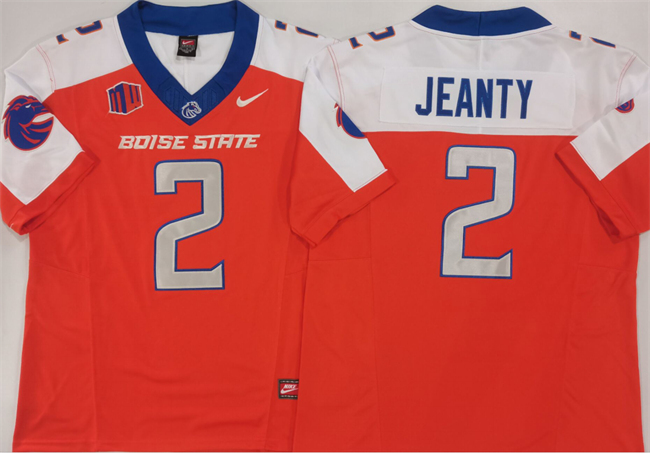 Personalized Men’s Boise State Broncos #2 Ashton Jeanty Orange White 2024 F.U.S.E. Limited Stitched Football Jersey