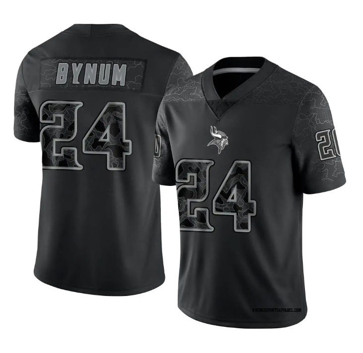 Personalized Youth Minnesota Vikings #24 Camryn Bynum Black Limited Reflective Jerseys