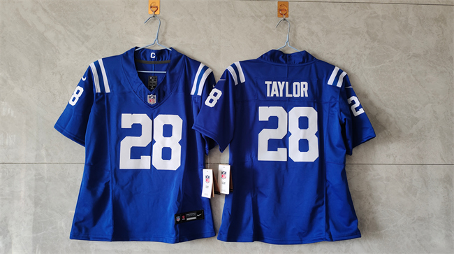 Personalized Youth Indianapolis Colts #28 Jonathan Taylor Blue 2024 F.U.S.E. Untouchable Limited Stitched Football Jersey