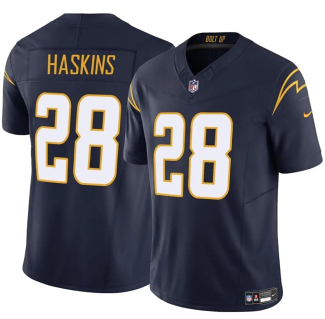 Personalized Men’s Los Angeles Chargers #28 Hassan Haskins Navy 2024 F.U.S.E Limited Stitched Football Jersey
