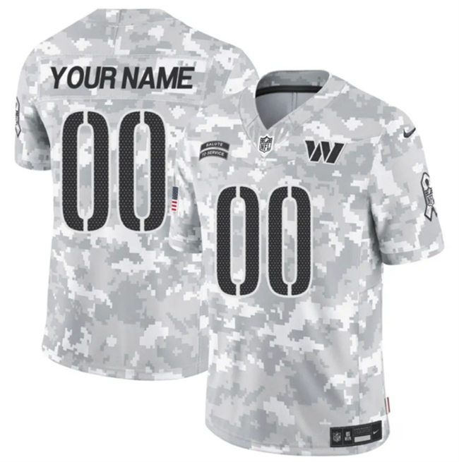 Personalized Youth Washington Commanders Active Player 2024 F.U.S.E Arctic Camo Salute To Service Limited Stitched Football Jersey