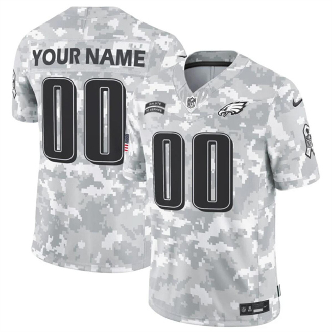 Personalized Youth Philadelphia Eagles Active Player 2024 F.U.S.E Arctic Camo Salute To Service Limited Stitched Football Jersey