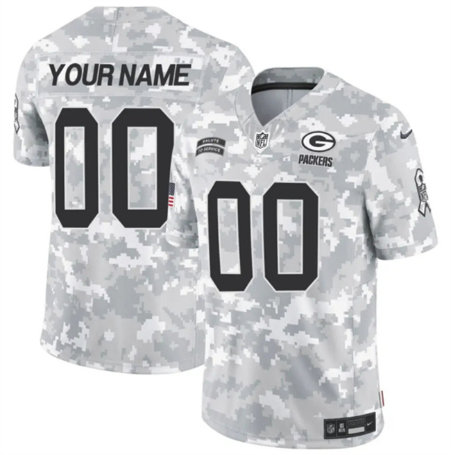 Personalized Youth Green Bay Packers Active Player 2024 F.U.S.E Arctic Camo Salute To Service Limited Stitched Football Jersey
