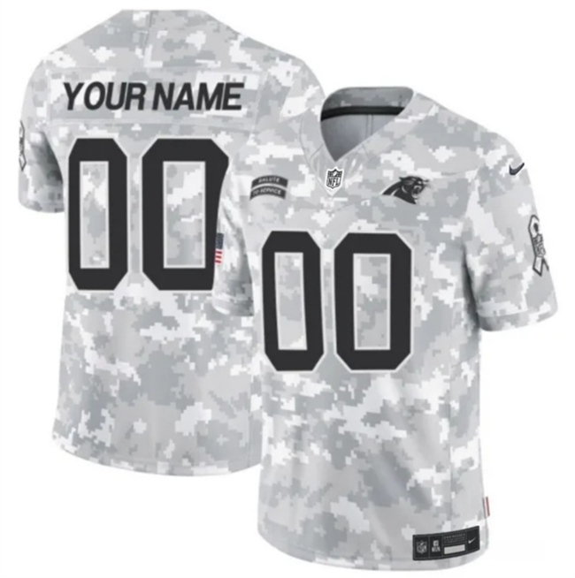 Personalized Youth Carolina Panthers Active Player 2024 F.U.S.E Arctic Camo Salute To Service Limited Stitched Football Jersey