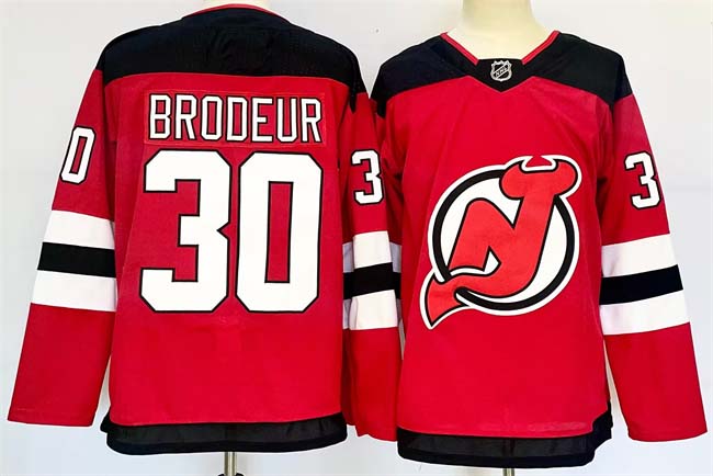 Personalized Men’s New Jersey Devils #30 Martin Brodeur Red 2024-25 Home Stitched Hockey Jersey
