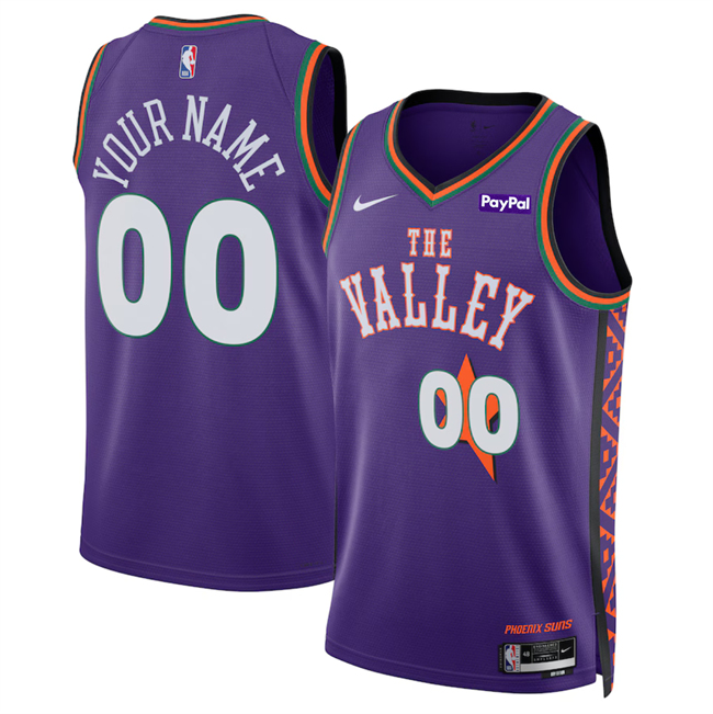 Personalized Men’s Phoenix Suns Active Player Purple 2024-25 City Edition Stitched Basketball Jersey