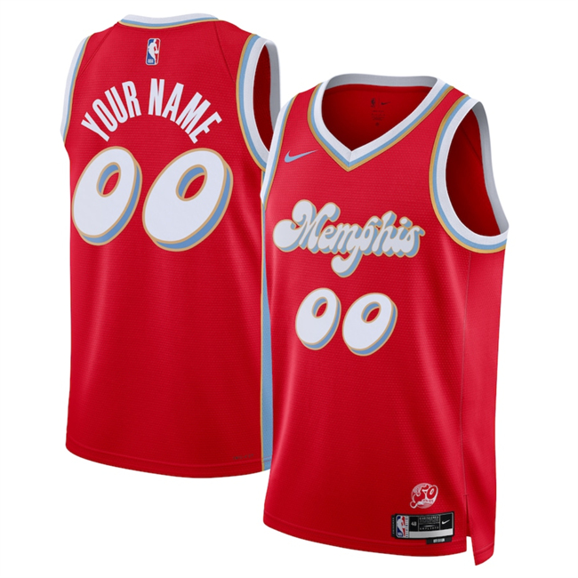 Personalized Men’s Memphis Grizzlies Active Player Red 2024-25 City Edition Stitched Basketball Jersey