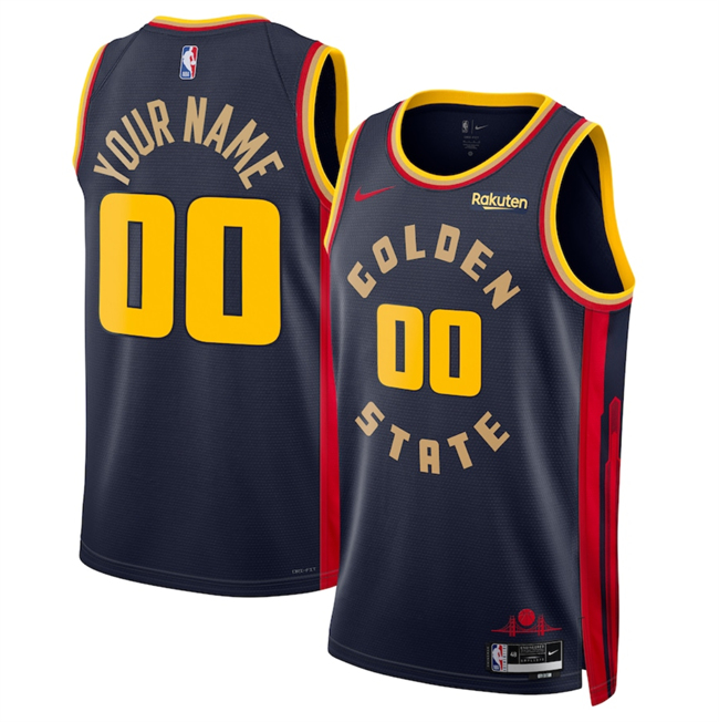 Personalized Men’s Golden State Warriors Active Player Navy 2024-25 City Edition Stitched Basketball Jersey