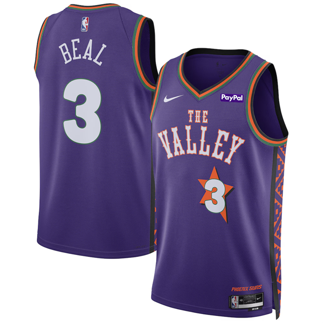 Personalized Men’s Phoenix Suns #3 Bradley Beal Purple 2024-25 City Edition Stitched Basketball Jersey