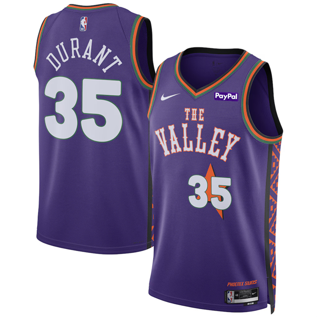 Personalized Men’s Phoenix Suns #35 Kevin Durant Purple 2024-25 City Edition Stitched Basketball Jersey