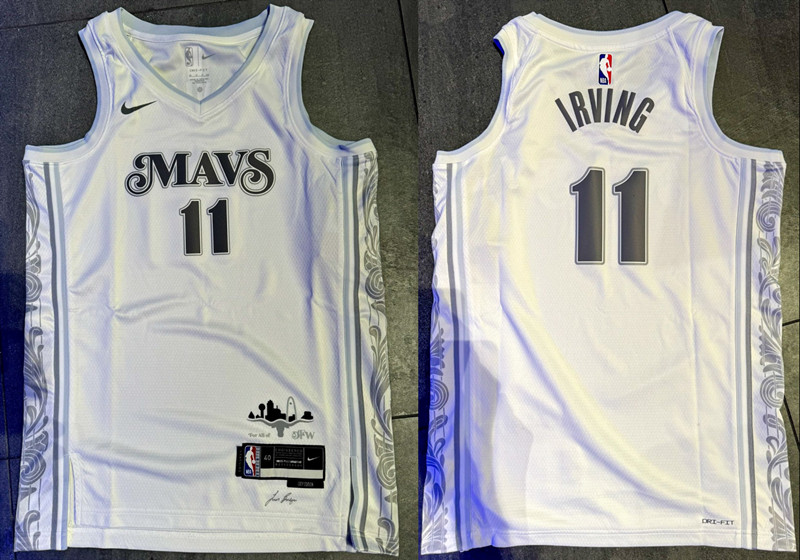 Personalized Men’s Dallas Mavericks Active Player White 2024-25 City Edition Stitched Basketball Jersey