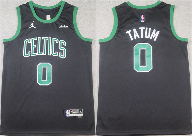 Personalized Men’s Boston Celtics #0 Jayson Tatum Black Stitched Basketball Jersey