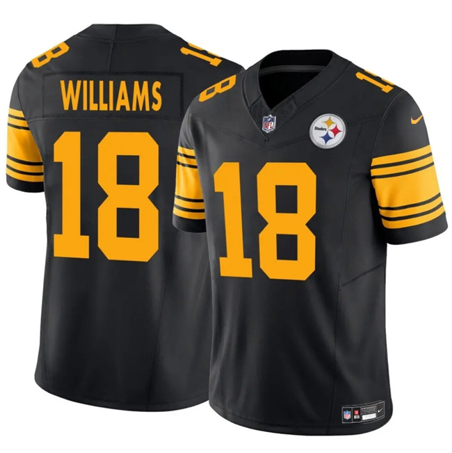 Personalized Men’s Pittsburgh Steelers #18 Mike Williams Black 2024 F.U.S.E. Color Rush Limited Stitched Jersey