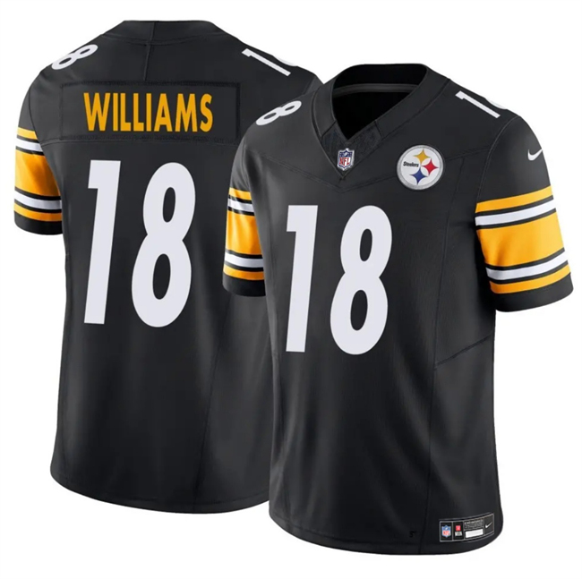 Personalized Men’s Pittsburgh Steelers #18 Mike Williams Black 2024 F.U.S.E. Untouchable Limited Stitched Jersey